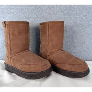 Emu Bush Ranger Lo Toddler K10 Shearling Brown Boots Zig Zag Design